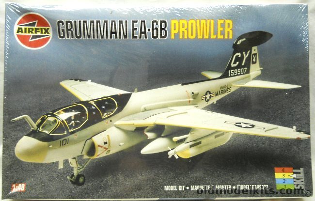 Airfix 1/48 Grumman EA-6B Prowler - US Marines VMAQ-2 or Navy VAQ-131, 08176 plastic model kit